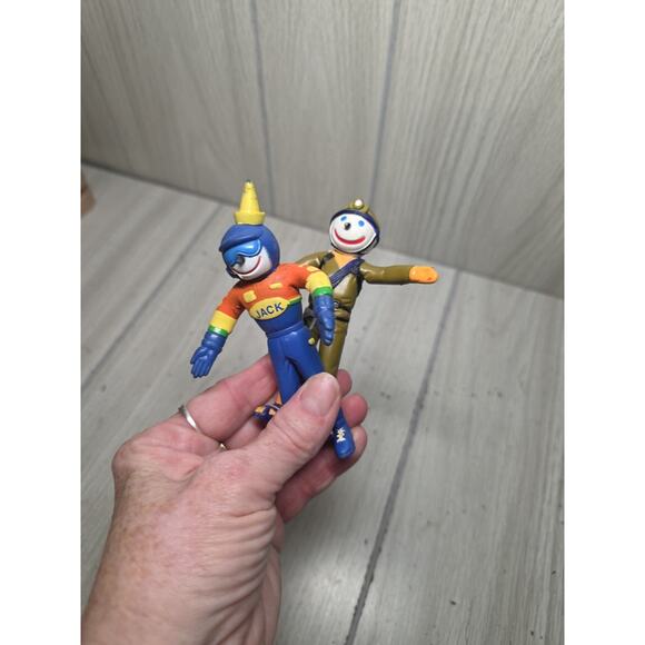 Vtg Jack Bendable Figures Jack in the Box Restaurant Lot of 2 Clowns Burgers - Picture 5 of 7